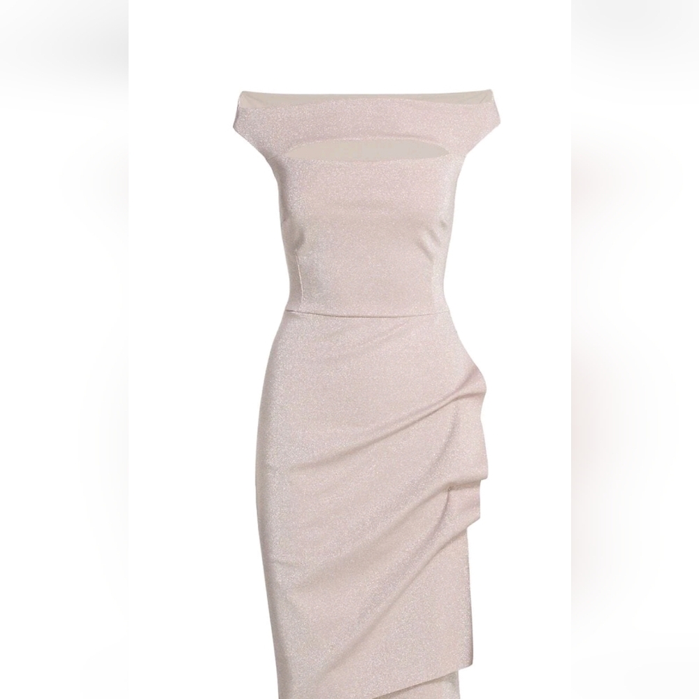 Chiara Boni La Petite Robe Melania Sugar Metallic Sheath Dress Size 44 (8) - Picture 11 of 13